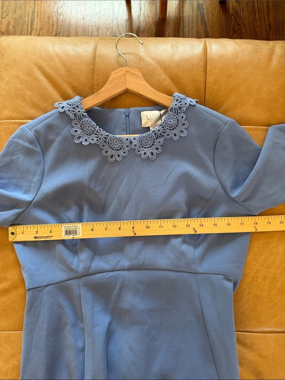 New NWT LUXE by Seraphine Juliet Crochet Collar Maternity Dress Cornflower